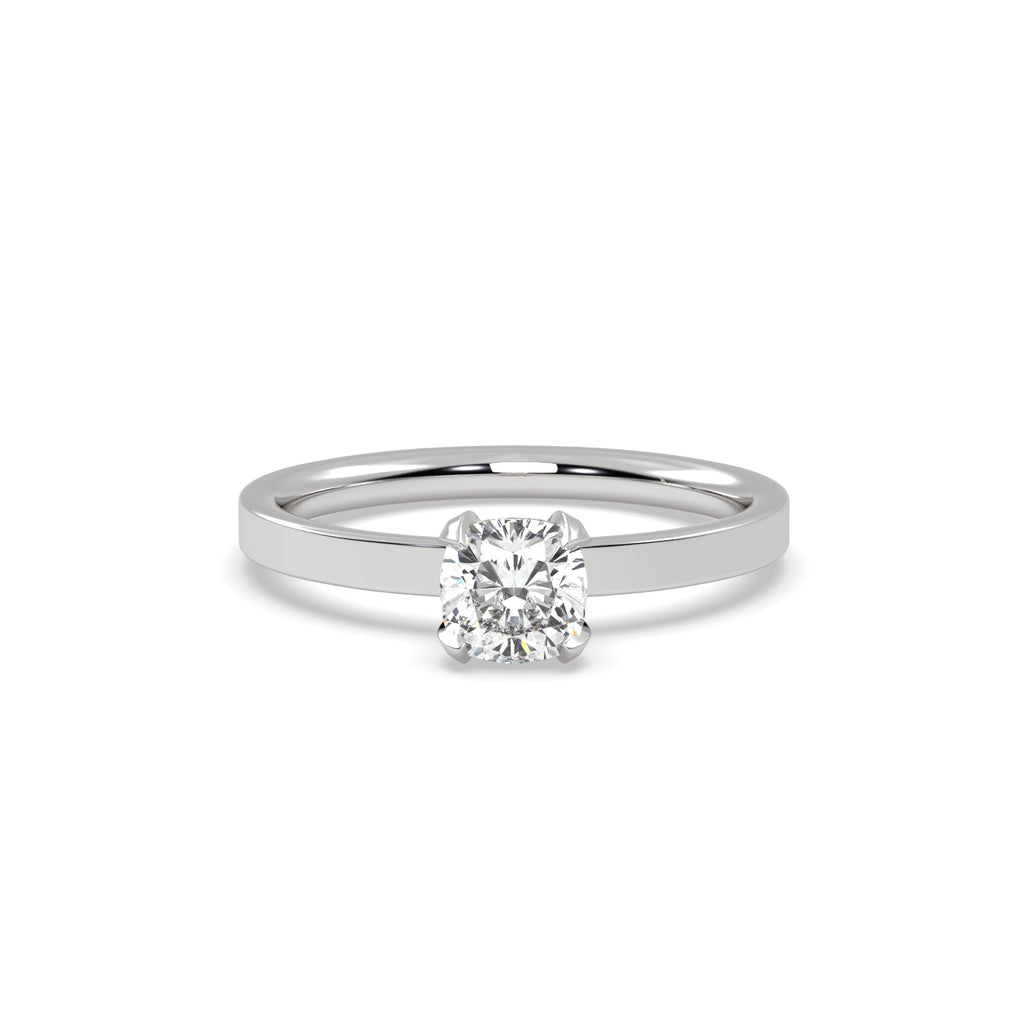 0.50 Carat Cushion Diamond Engagement Ring in Platinum