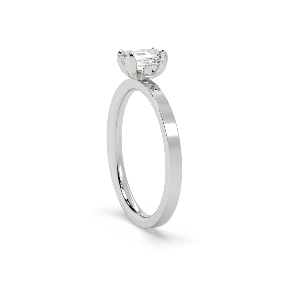 0.50 Carat Emerald Cut Diamond Engagement Ring in Platinum