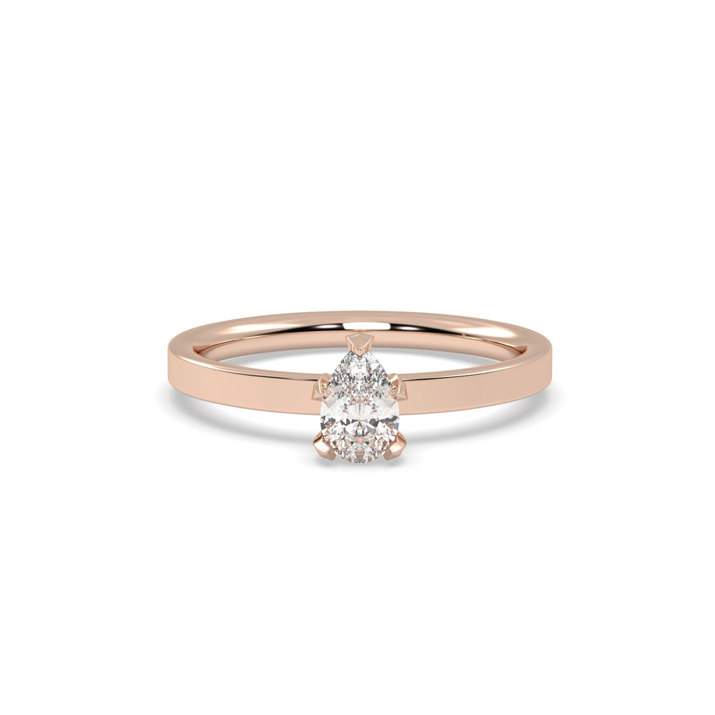 0.50ct Pear Shape Diamond Engagement Ring in 18k Rose Gold
