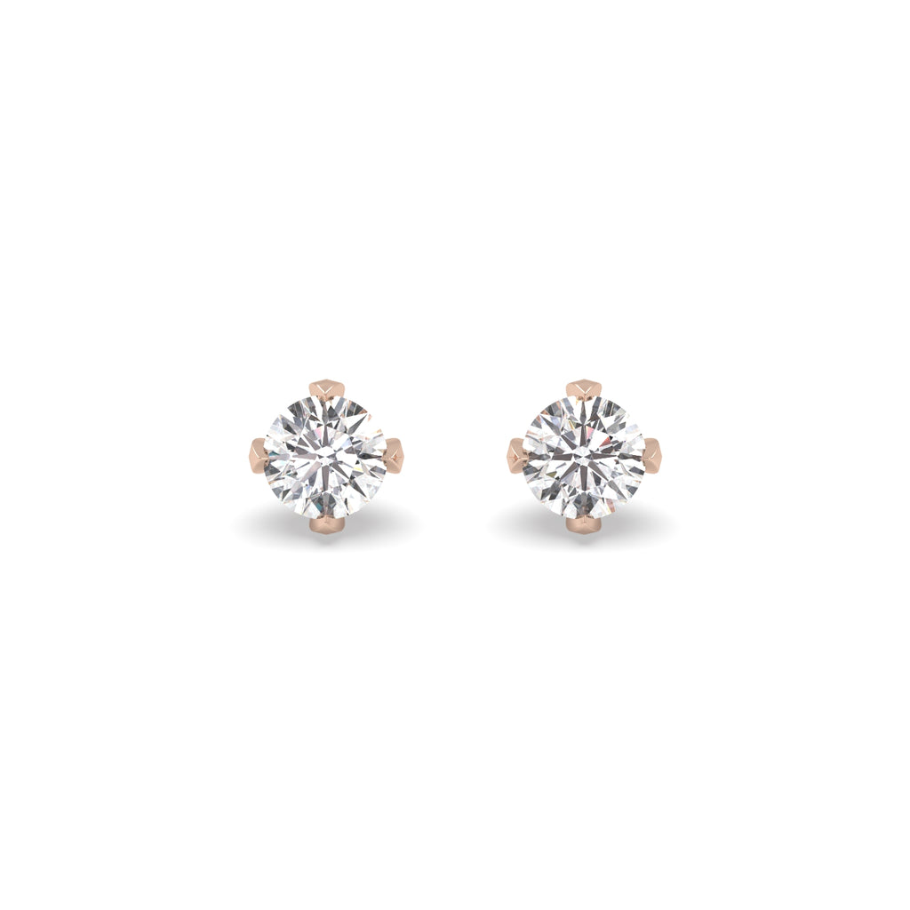 1 Carat Diamond Stud Earrings in 18k Rose Gold