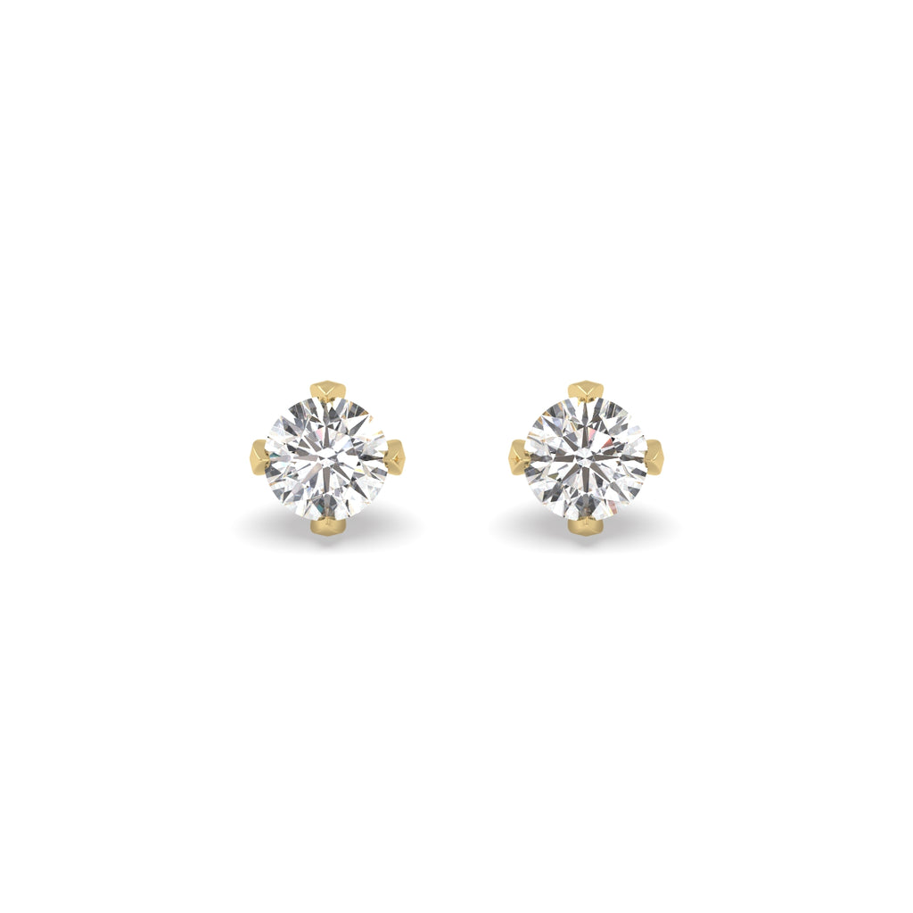 1 Carat Diamond Stud Earrings in 18k Yellow Gold