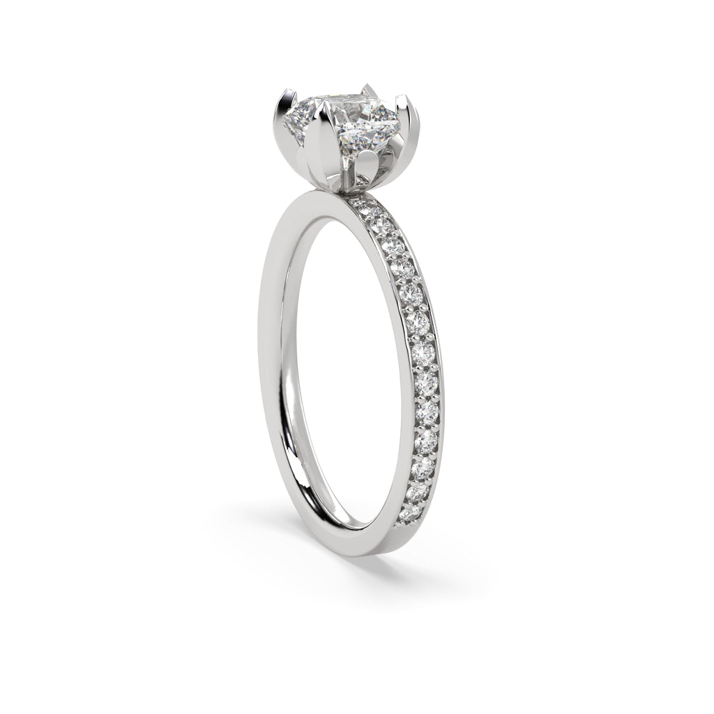 1.50ct Cushion Diamond Solitaire Engagement Ring in 18k White Gold