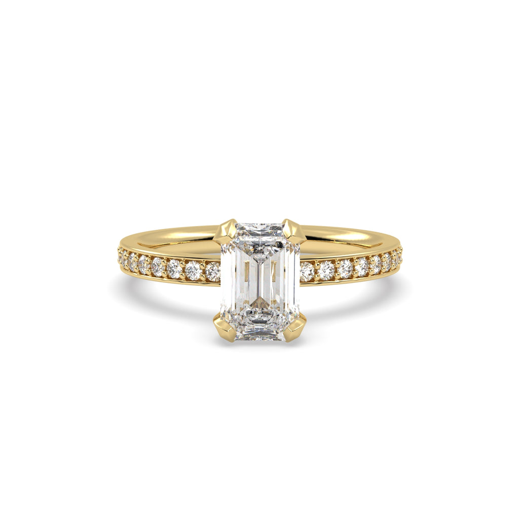 1.50ct Emerald Cut Diamond Solitaire Engagement Ring in 18k Yellow Gold