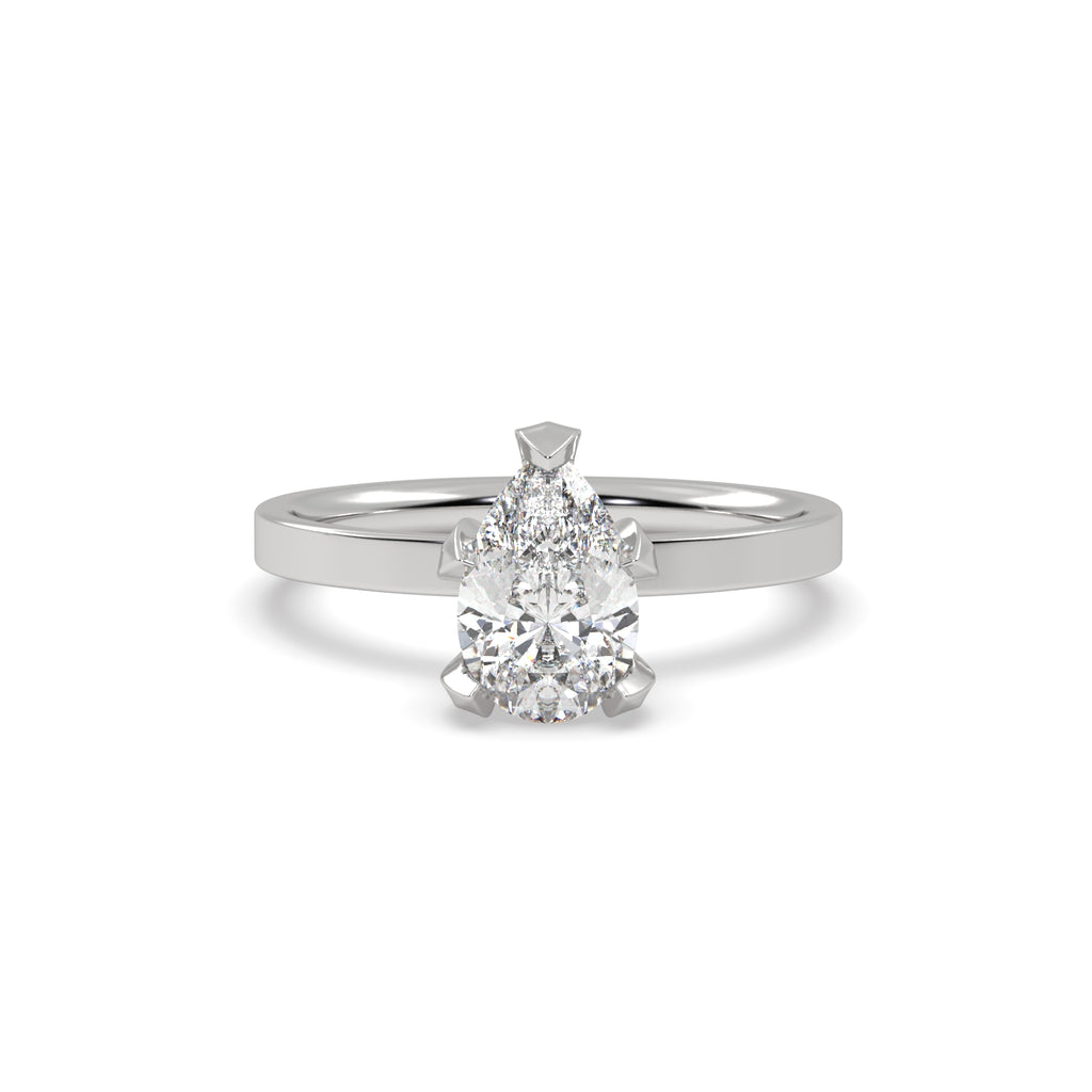 1.50ct Pear Shape Diamond Engagement Ring in 18k White Gold