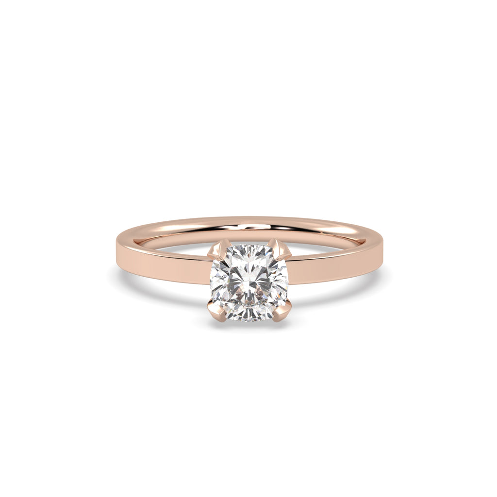 1ct Cushion Diamond Engagement Ring in 18k Rose Gold