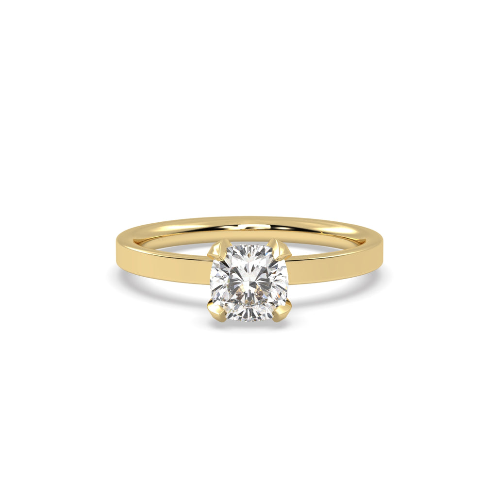 1ct Cushion Diamond Engagement Ring in 18k Yellow Gold