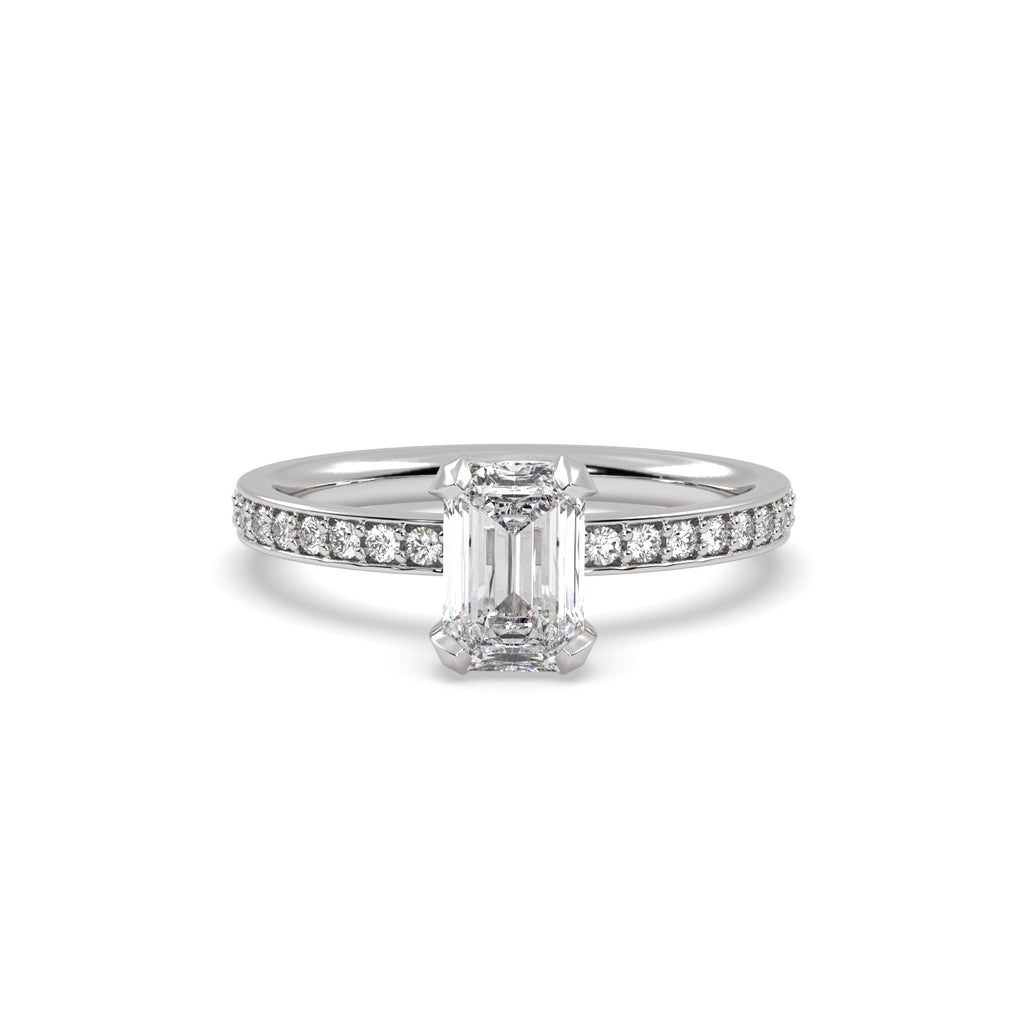 1ct Emerald Cut Diamond Solitaire Engagement Ring in Platinum