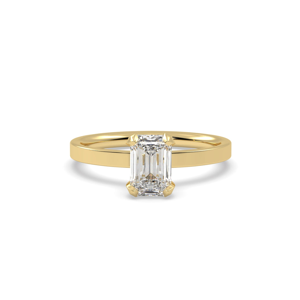 1ct Emerald Cut Diamond Engagement Ring in 18k Yellow Gold