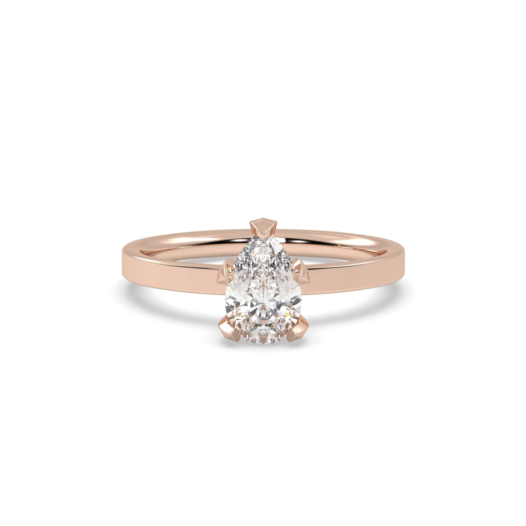 Fleur de Luce 1ct Pear Shape Diamond Engagement Ring in 18k Rose Gold