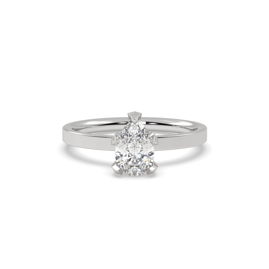 Fleur de Luce 1ct Pear Shape Diamond Engagement Ring in Platinum