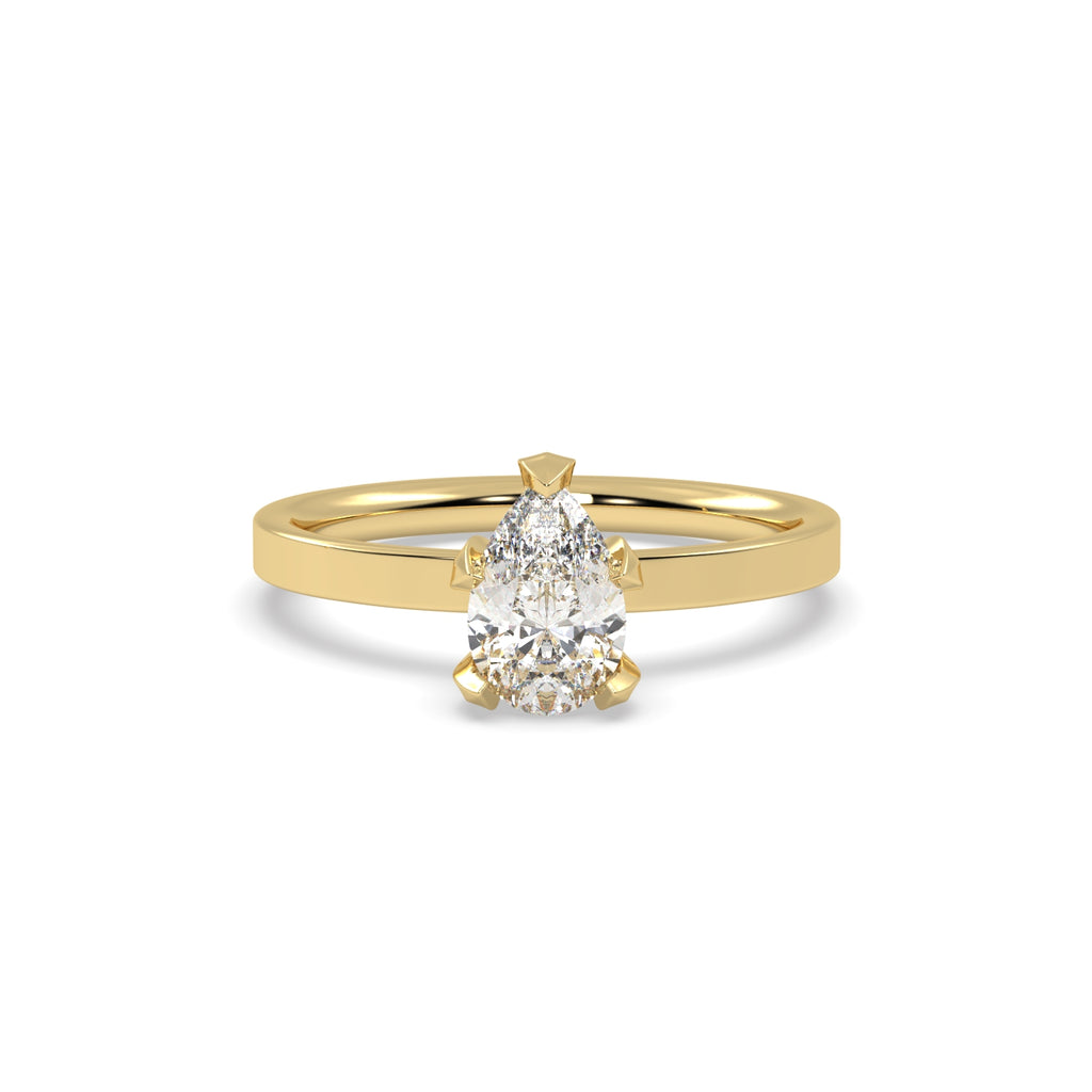 Fleur de Luce 1ct Pear Shape Diamond Engagement Ring in 18k Yellow Gold
