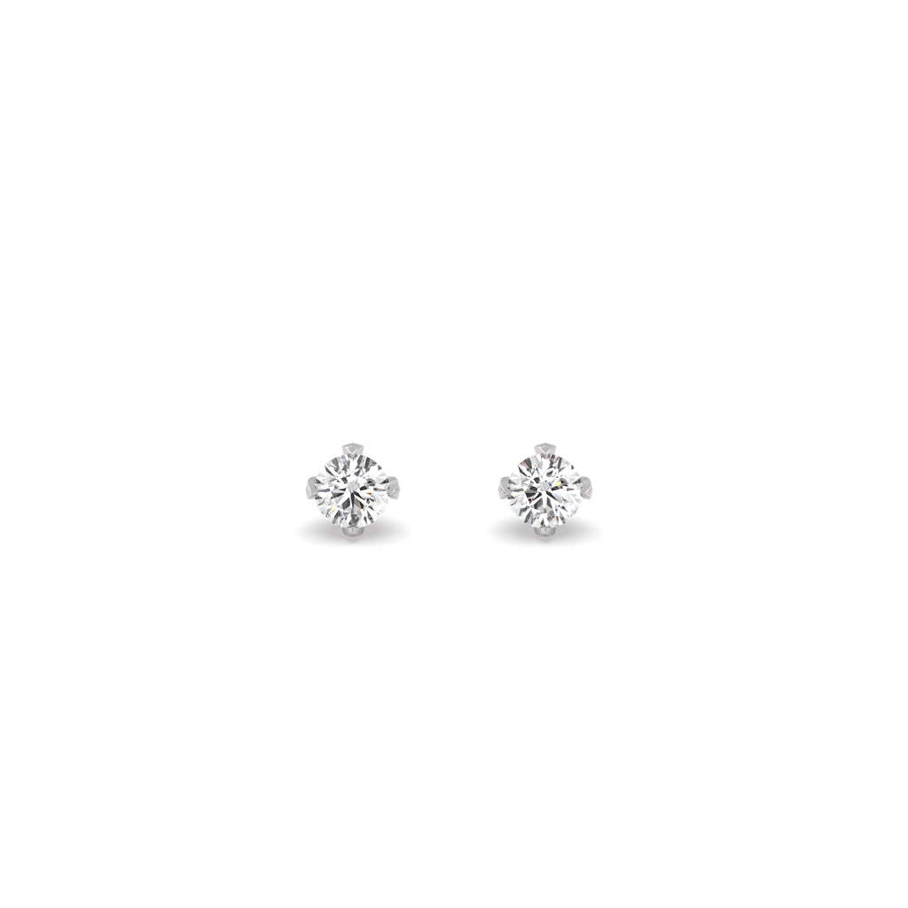 3mm Diamond Stud Earrings in 18k White Gold