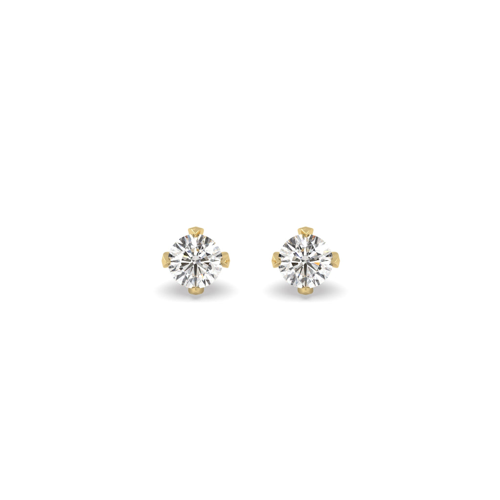 4mm Diamond Stud Earrings in 18k Yellow Gold