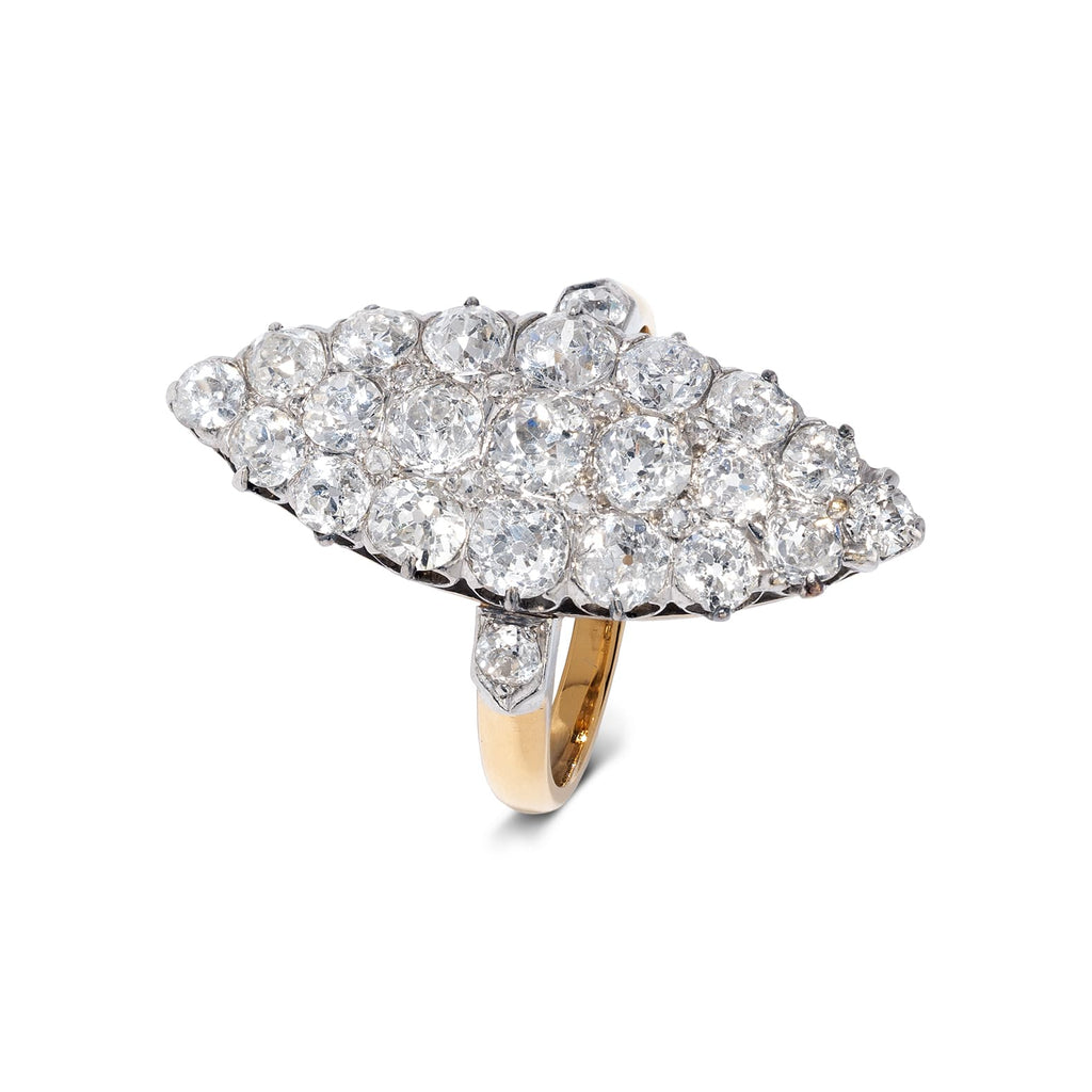 Cocktail Ring: Cluster Diamond Vintage Style Ring