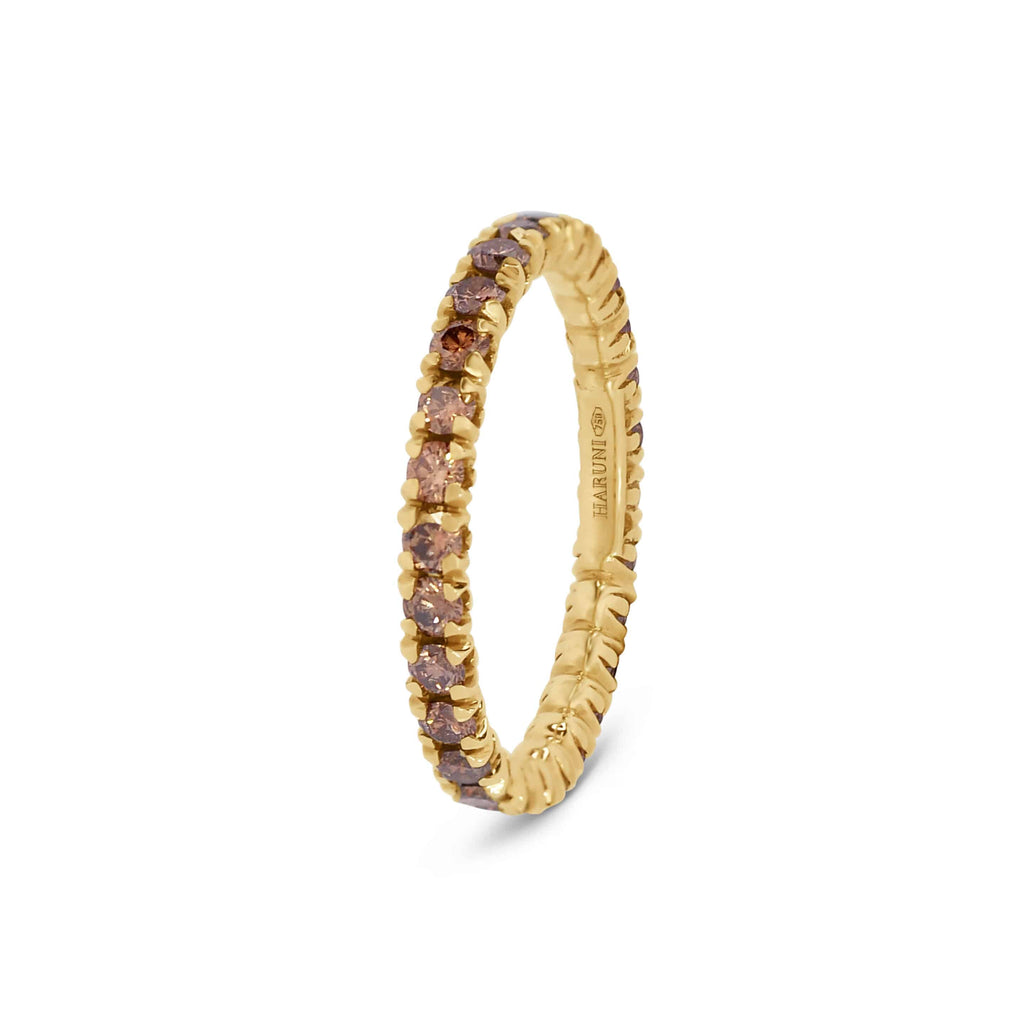 Eternity Ring: Champagne Diamond Eternity Band in 18k Yellow Gold