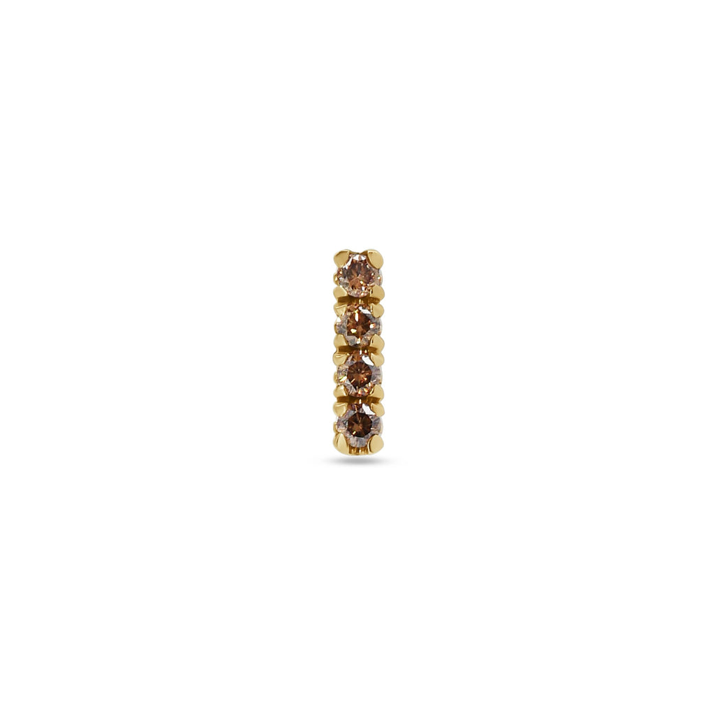 Stud Earring: Champagne Diamond Single Stud in 18k Rose Gold