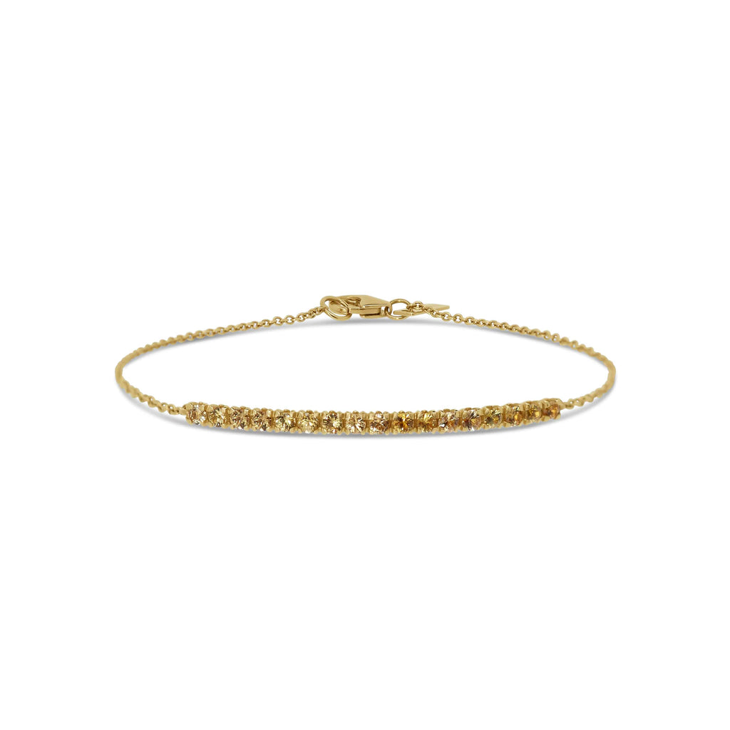 Bracelet: Yellow Sapphire Bar Bracelet in 18k Yellow Gold