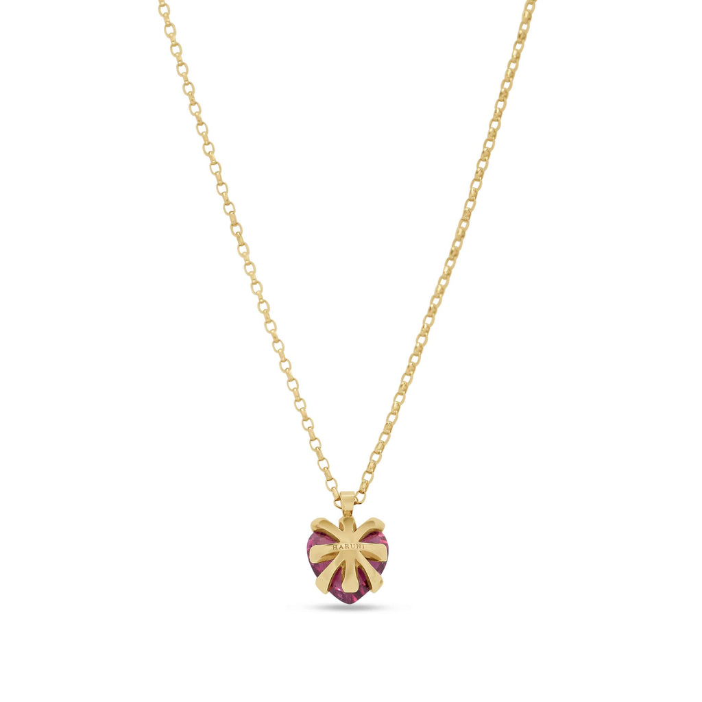 Pendant Necklace: Purple Heart Sapphire Pendant in 18k Yellow Gold