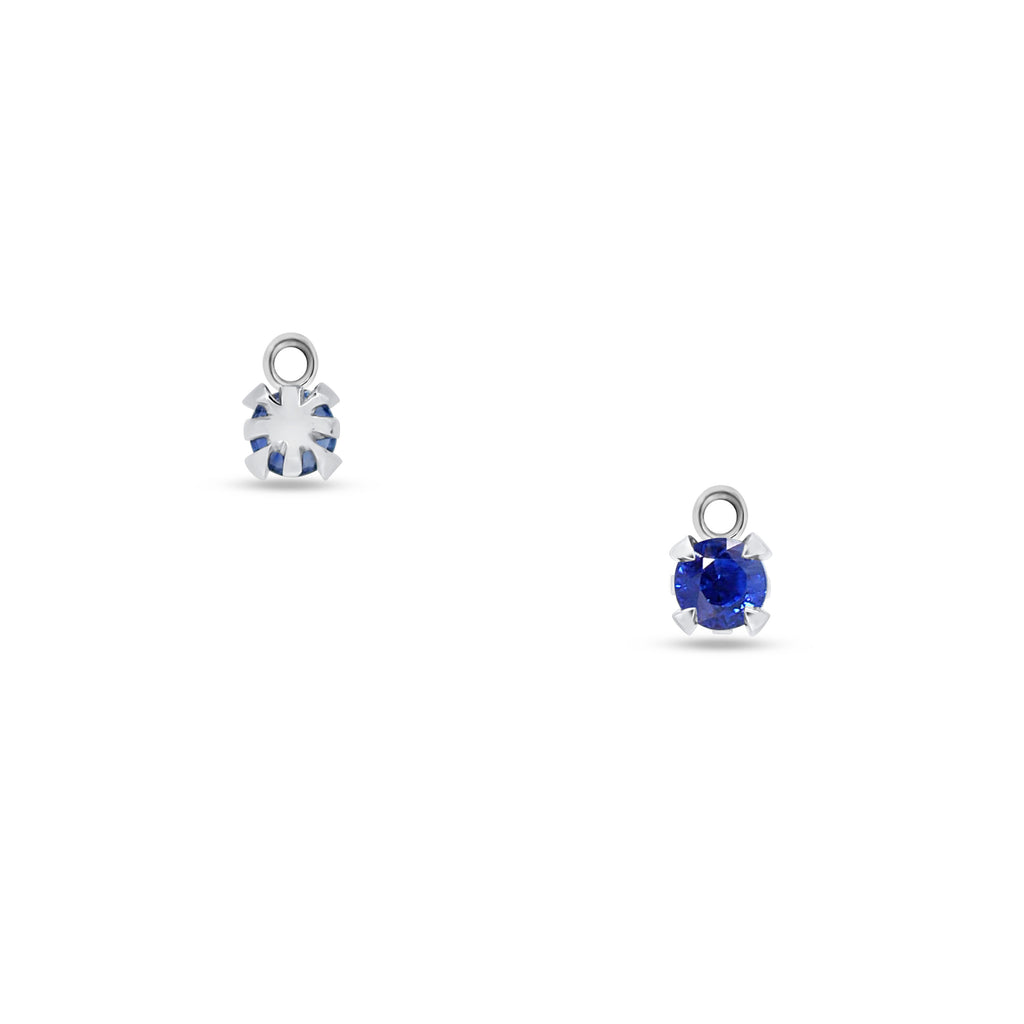 Jewellery Charms: Royal Blue Sapphire Charms in 18k White Gold