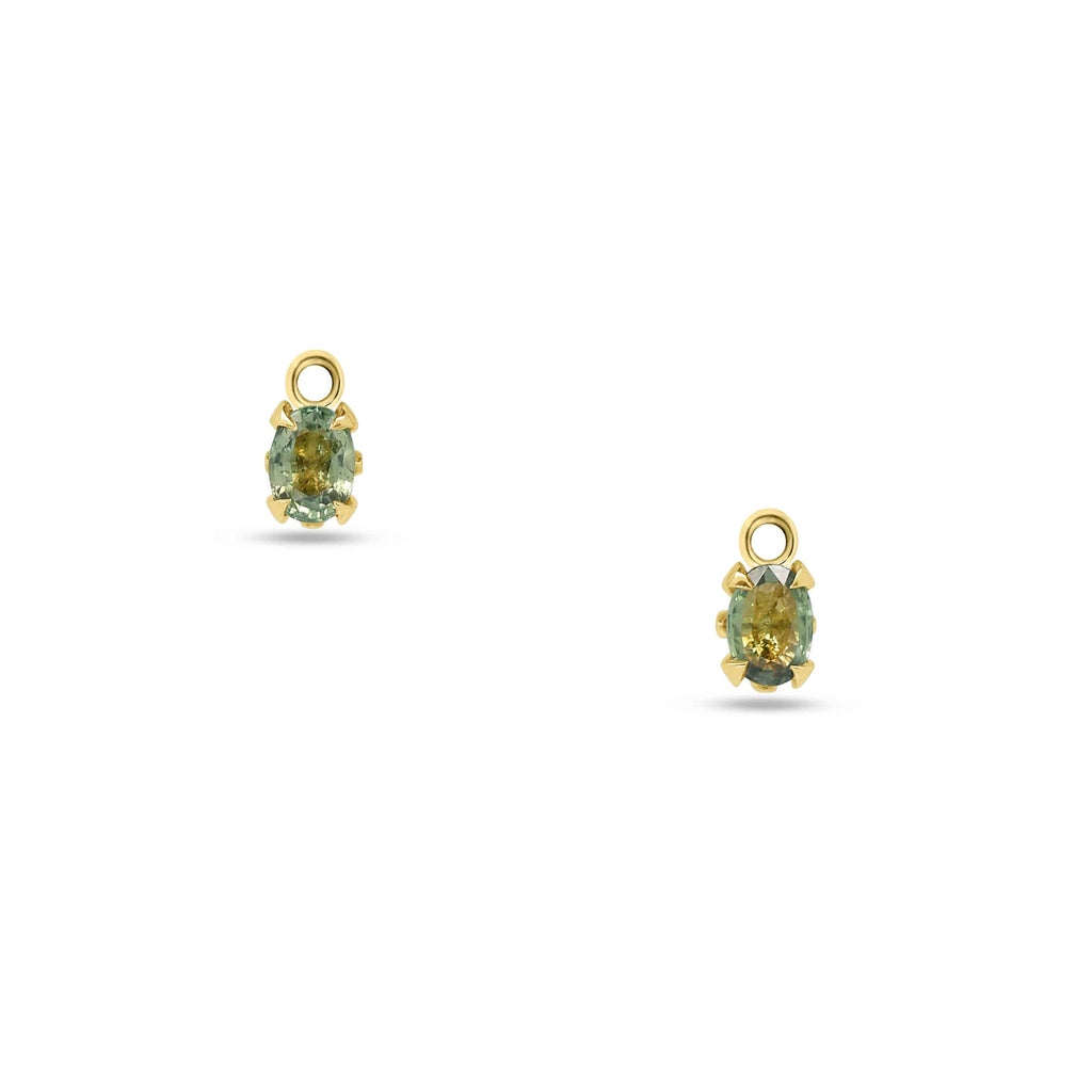 Jewellery Charms: Green Sapphire Charms in 18k Yellow Gold
