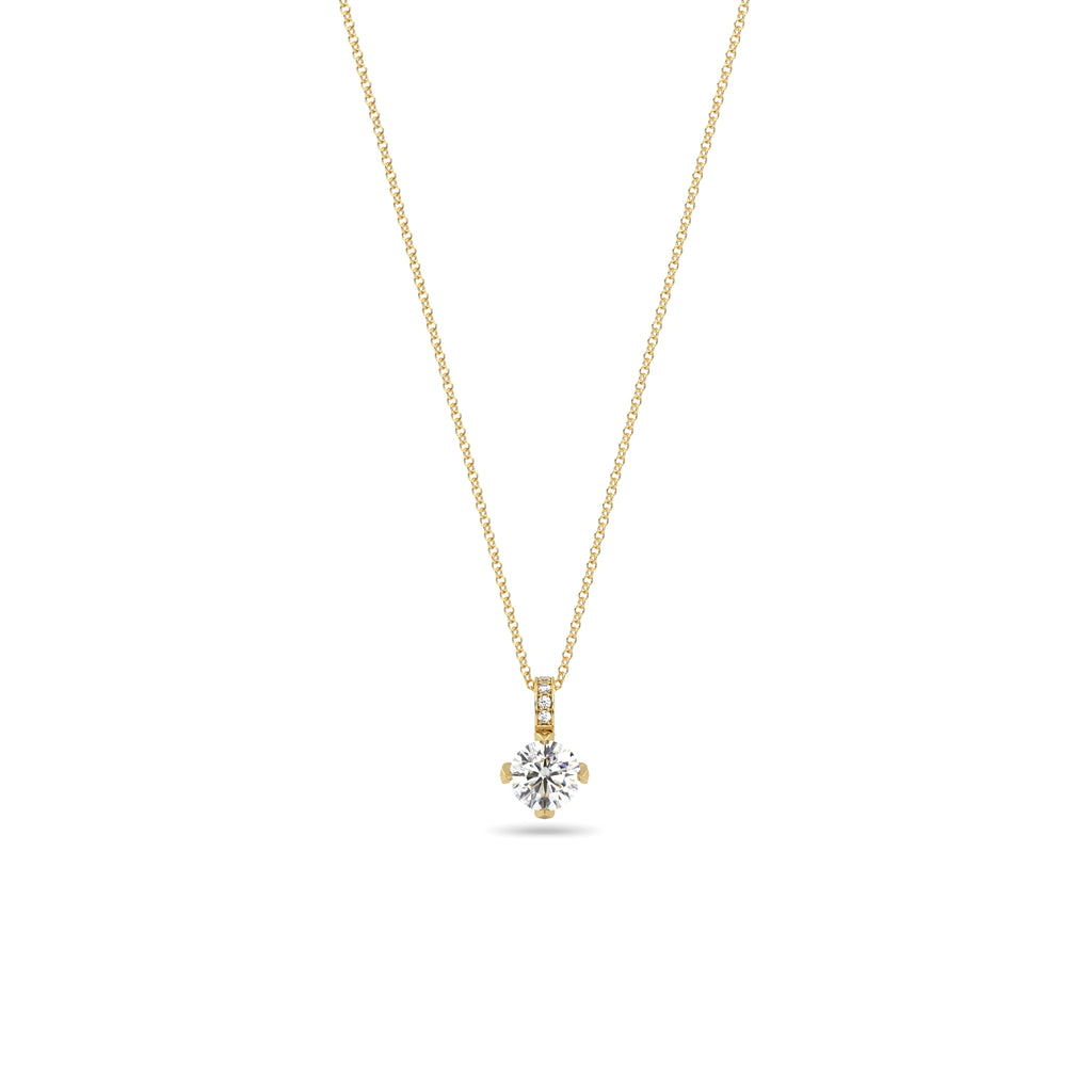 1 Carat Diamond Pendant Necklace in 18k Yellow Gold